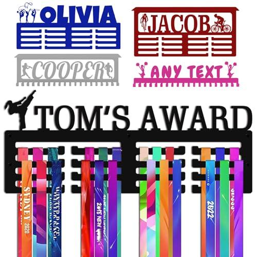 Porta medaglie personalizzato con nome logo personalizzato espositore per premi nastri da parete ginnastica corridori ragazzi ragazze bambini regalo personalizzato espositore per medaglie in metallo