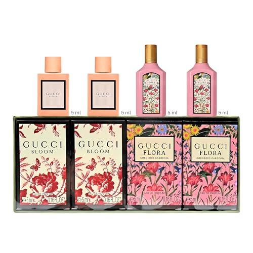 Gucci 4 Pezzi Set Regalo Profumi per Donna- 2x Gucci Bloom 4,5 Once e 2x Gucci Flora 4,5 g