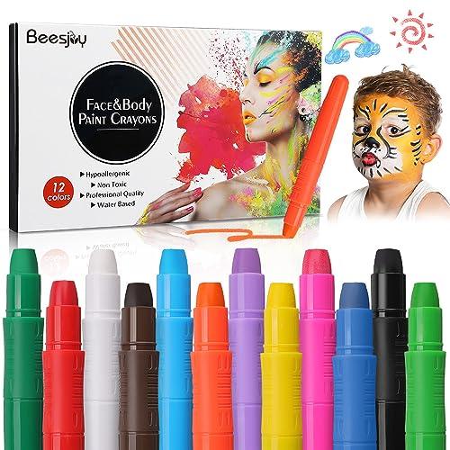 Set Truccabimbi, per Body Painting, Sicuro per Pelli Sensibili e Gravidanza, Ideale per Carnevale, Cosplay, Trucco Lavabile, Regalo Natale per Bambini…