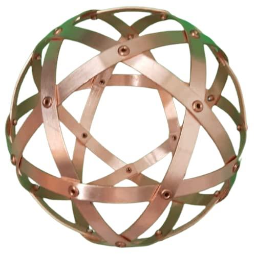Genesa Pentasfera Rame 16cm di diametro, fasce larghe 10mm, intrecciate simmetricamente e fissate con rivetti in rame.