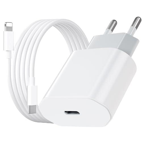 Caricatore iPhone, Caricatore USB C da 20W con Cavo iPhone da 2M, Caricabatterie per iPhone 14/13/ 12/11/ X/ 8/7