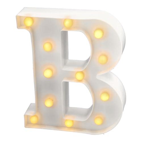 JANDEI - Lettere LED, Numeri Luminosi, Figura a Cuore, 22cm, con Luce Calda per Decorazione e Atmosfera, Luci Notturne Scrivania, Compleanni, Matrimoni, Vetrine. Funzionano con batterie AA (B)
