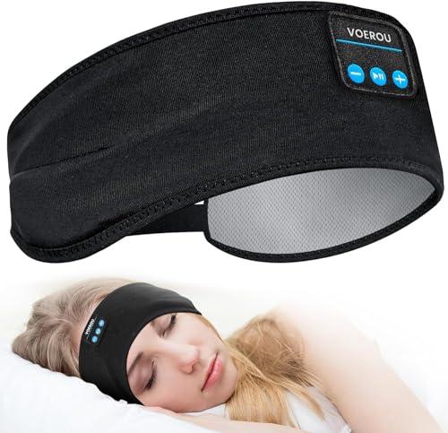 Voerou Cuffie per dormire, fascia sportiva Bluetooth V5.2 regolabile, oltre 10 ore di riproduzione con altoparlanti Hi-Fi HD integrati, perfette per sport, viaggi, tennis