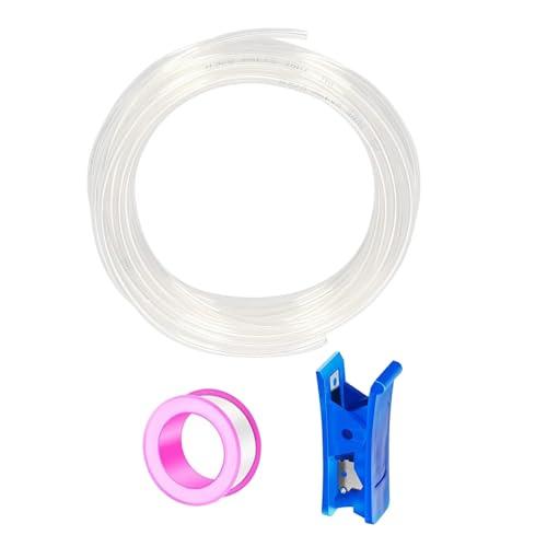 HAXIHA 10 Metri Tubo Pneumatico per Aria Compressa Chiaro,10mm Diametro Esterno 6.5mm 32.8ft Diametro Interno,Attacco Rapido Tubo Aria, Adatto Per il di vari Utensili Pneumatici
