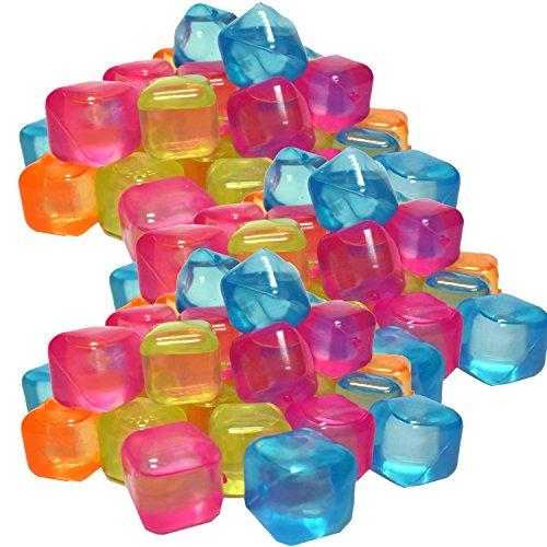 trends4ever 50 cubetti di ghiaccio misti colorati per feste riutilizzabili cubetti di ghiaccio in plastica