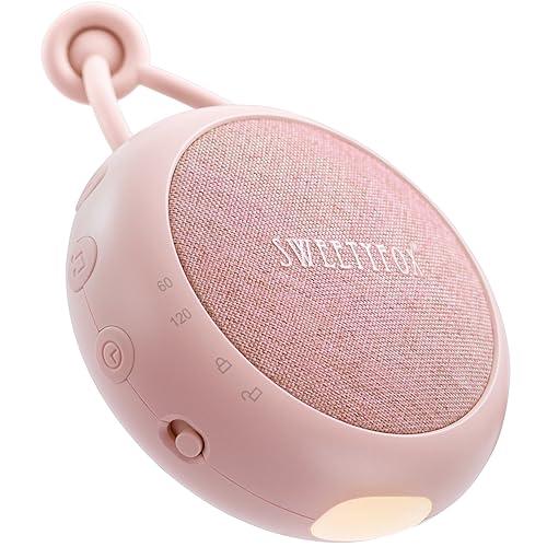 Sweety Fox Rumori Bianchi per Neonato - Rosa - Ninna Nanna per Bambini, Luce Notturna e Suoni Bianchi per Neonati, 15 Suoni, Ricaricabile USB