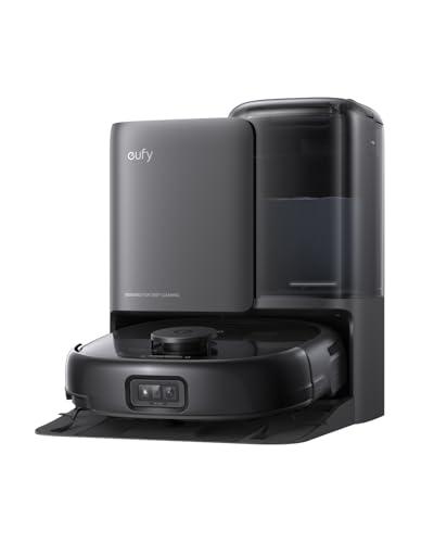 eufy Robot Aspirapolvere E25, HydroJet con Rullo Mop, 20.000 Pa Aspirazione Turbo, Robot Aspirapolvere e Lavapavimenti 2-in-1, Pulizia Angoli e Bordi, Anti-Groviglio, Evitamento Ostacoli AI, Nero