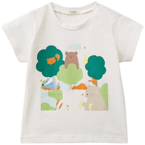 United Colors of Benetton T-Shirt 3I1XA104G, Bianco Panna 901, 62 Bimbo