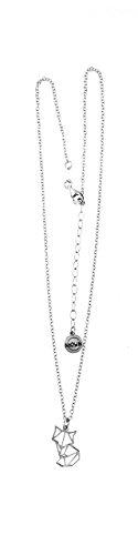 collana in argento con volpe in stile origami