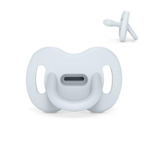 Suavinex, Ciuccio Tutto in Silicone, per Bambini 0/6 Mesi, Ciuccio con Tettarella Simmetrica Sx Pro, Super Morbido e Flessibile, Ideale per Dormire, Color Essence, Azzurro