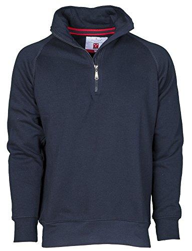 CHEMAGLIETTE! Felpa Da Lavoro Maglia Felpata Cotone Con Mezza Zip In Tinta Payper Miami +, Colore: Navy, Taglia: S