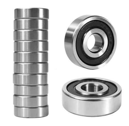 Flewdart 10pcs cuscinetti a sfera 6200-2rs, cuscinetto a sfere 10 x 30 x 9mm 6200 2rs lega al cromo a doppia protezione per fai da te, banchi rotanti, motori, stampanti 3D, fresatrici (6200RS 10pcs)