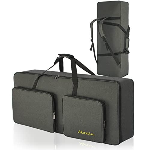 AKOZLIN Custodia per tastiera portatile, resistente, imbottita, universale, impermeabile, in tessuto Oxford, con imbottitura 10 mm, 61 tasti, 105,9 cm