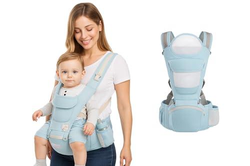 App Life Marsupio Neonati Ergonomico, Porta Bambino con Sedile Multiposizione, con PoggiaTesta e Cappuccio, Puro Cotone Traspirante Leggero, Ideale Neonati da 0-36 Mesi Max 30 Kg