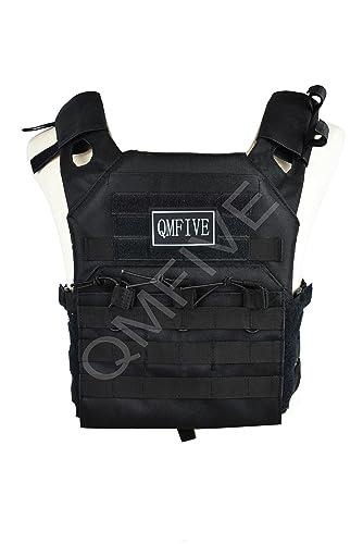 QMFIVE Veste Airsoft, esercito airsoft tattica assalto caccia carrier molle combattere giubbotto (JPC-VESTNero)