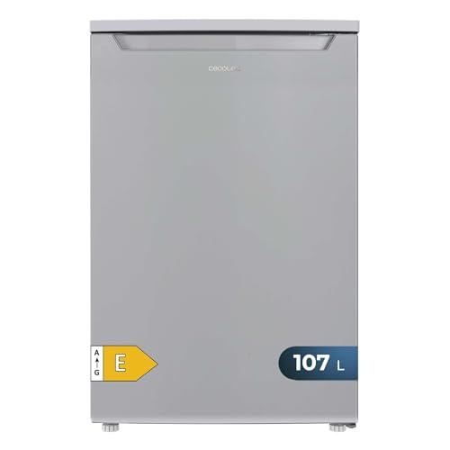 Cecotec Mini Frigo 107 L Bolero CoolMarket TT 107 Acciaio Inox, Classe energetica E, Risparmio Energetico, Porta Reversibile, Bassa Rumorosità, Cassetto Freezer
