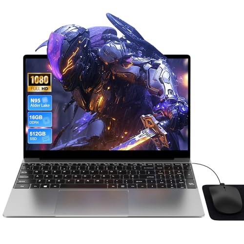 PC Portatile 15,6 Pollici, N95 Up to 3,4GHz, 16GB RAM 512GB SSD 1TB Estensione, PC Notebook, Tastiera Retroilluminata con Film Italiana, Ricarica Type-C, 5G WiFi/HDMI/USB, Laptop per Studio/Ufficio