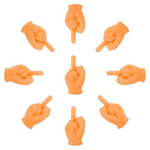AEIOPRS 10 pezzi Mani del dito medio in gomma, divertente design realistico, burattini divertenti per le dita, burattini divertenti per le mani, regalo per Halloween