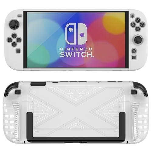 Haofun Custodia per Nintendo Switch 2, Include 1 Custodia Protettiva + 2 Copri-maniglia, Materiale Composito PC+TPU, Antiscivolo e Antigraffio, Antiurto - Bianco