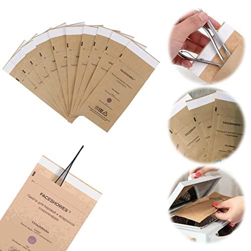 Dentale Sacchetto Autosigillante,Sacchetti per La Sterilizzazione,Borsa di Sterilizzazione Monouso,Sacchetto di Carta Monouso per Sterilizzazione,75X150MM-50PCS