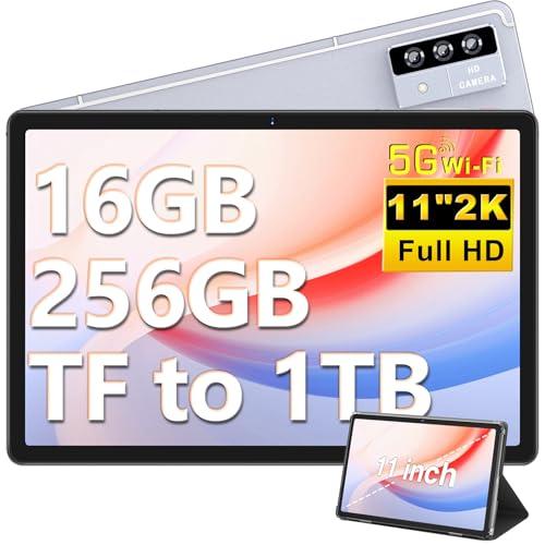 DEERTiME 2025 Newest Tablet 11 Pollici Android, 16GB+256GB(TF 1TB), 2K FHD Schermo 2000 * 1200, 8600mAh, Octa-Core, 5MP+13MP+2MP, 4 Altoparlantis, GPS, 5G Wi-Fi, BT 5.0, Tablet con Case (Grigio)
