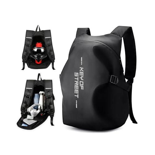 WEPLAN Zaino da Moto Impermeabile Borsa Porta Casco Motociclista, Nero