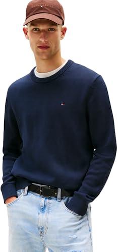 Tommy Jeans Uomo Pullover Sweater Slim Fit, Blu (Dark Night Navy), M