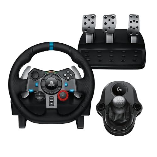 Logitech G G29 SE Driving Force - volante e pedali da corsa, ritorno di forza dinamico, vera pelle + Logitech G Driving Force Shifter - Per PS5, PS4 and PC, Mac - Nero