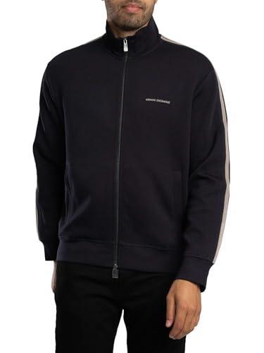 Armani Exchange Long Sleeve Side Logo Lettering Zip Closure Maglia di Tuta, Navy Scuro, M Uomo