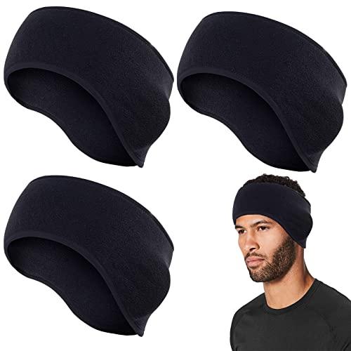 VEGCOO 3 Pezzi Fascia per Gli Sport Invernali, Fasce per Capelli Cerchietti Donna e Uomo, Scaldini per le Orecchie per Corsa Ciclismo Yoga Escursionismo (Nero)