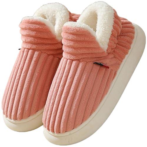 Misolin Pantofole Donna Invernali Peluche Ciabatte Casa Comode Pelose Inverno Scarpe Autunno Memoria Schiuma Antiscivolo Suola Cotone Morbida,Rosa 270(EU 38-39)