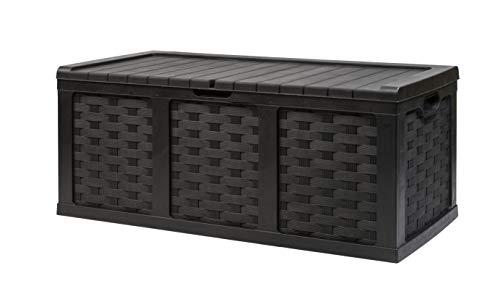 Starplast XXL 153 gallone stile rattan Deck box, nero