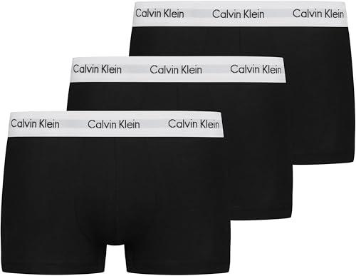 Calvin Klein Pantaloncini Boxer Confezione da 3 Uomo Low Rise Trunks Cotone Elasticizzato, Nero (Black), XL