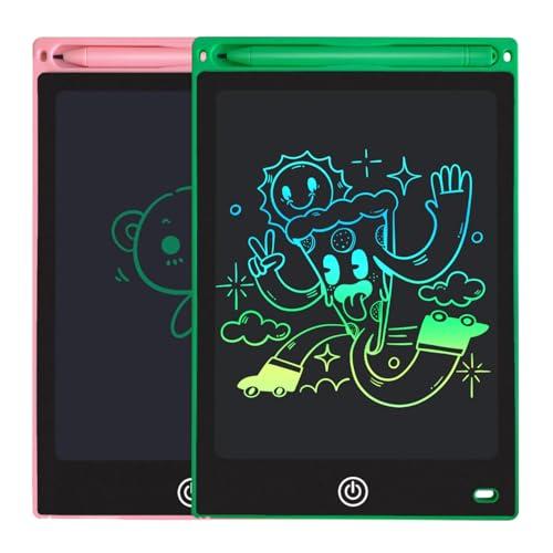 Jomdjmskes 2 Pezzi Tavoletta Grafica Bambini, Scrittura Colorato 10 Pollici, Lavagna Disegno Digitale, Portatile Cancellabile Pad Writing Tablet con Display Colorato, Bambini Educativi Giocattoli