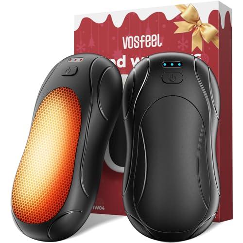 VOSFEEL Scaldamani Elettrico 2 Pack, Scaldamani Ricaricabile Portatile 23H, Riscaldamento a 3 Livelli, Scalda Mani Tascabili, Adatto per Esterno, Golf, Campeggio