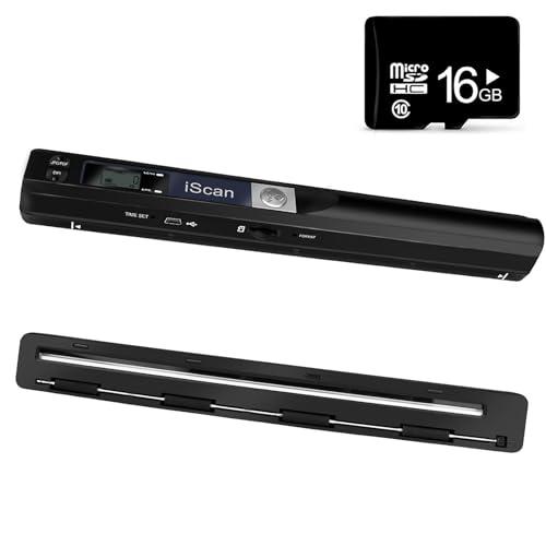 AOZBZ Scanner Per Documenti Portatile, 900 Dpi, Scanner di Immagini USB A4 a Colori, Scanner Portatile Per Foto, Scansione Pratica (Micro Bisogno di Schede SD/TF) (Nero)