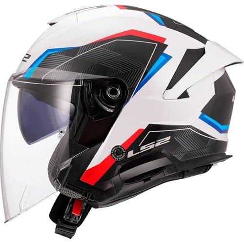 LS2, Casco Moto Jet VERSO II AIR White Blue Red, S