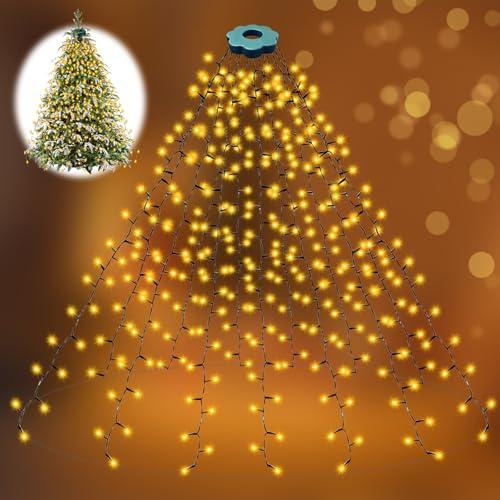 POIFL Luci Albero di Natale, 400 LED con Anello e 16 Fili-2M