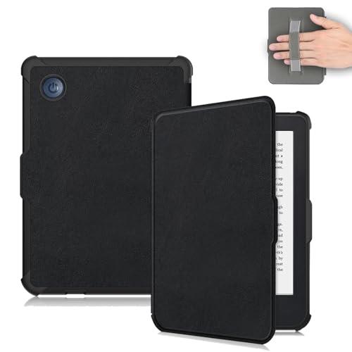 Vakarey Cover Ultra Sottile Automatica per Kobo Clara (Colour/2E/BW) con Cinturino Polso, Nero