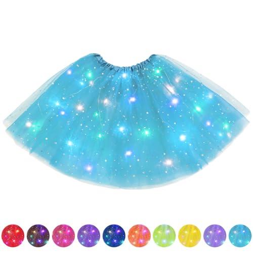 AYBUY Gonna Tulle a 3 Strati Luminosa per Ballo, Tutu per Carnevale, Natale, Halloween e Matrimonio