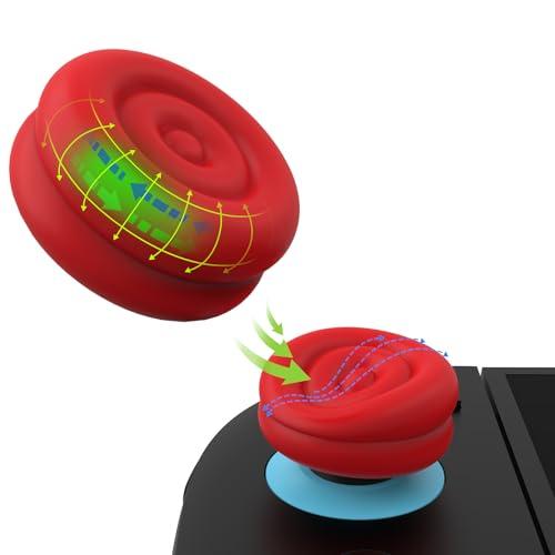 playvital Copri Levette Analogiche per Nintendo Switch 2, Thumbs Cushion Caps Cover Analogici Grip per Joycon 2, Gommini Accessori per Switch 2, 2 Paia, Rosso Passione
