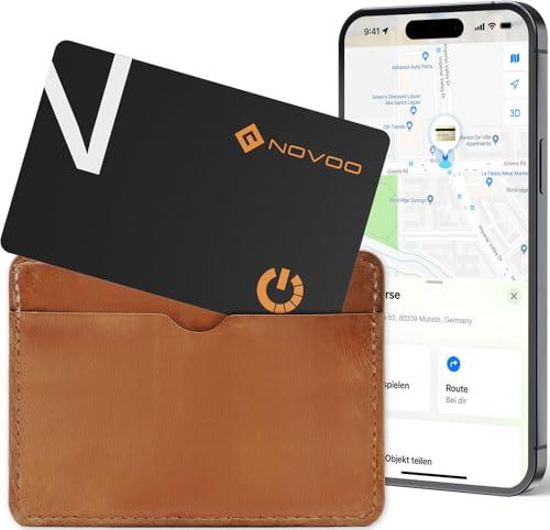 NOVOO Air Tag Card Thin 1.6mm, IP68 Impermeabile, 6 Anni Durata Della Batteria, Airtag Portafoglio Compatibile con Apple Dov'è(solo iOS), Bluetooth Wallet Tracker per Borsa, Bagaglio, Passaporto