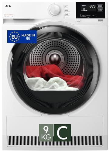 AEG Serie 7000 Asciugatrice a Pompa di Calore, 9 kg, TR7HGAM9C, Tecnologia SensiDry, Display LCD Touch Control, 10 Programmi, Filtro Easy Flow, Oblò Reversibile, 64 dB, 850x596x636 mm