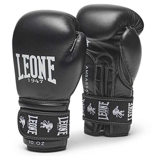 LEONE 1947 Ambassador, Guantoni da Boxe Unisex Adulto, Nero, 10oz