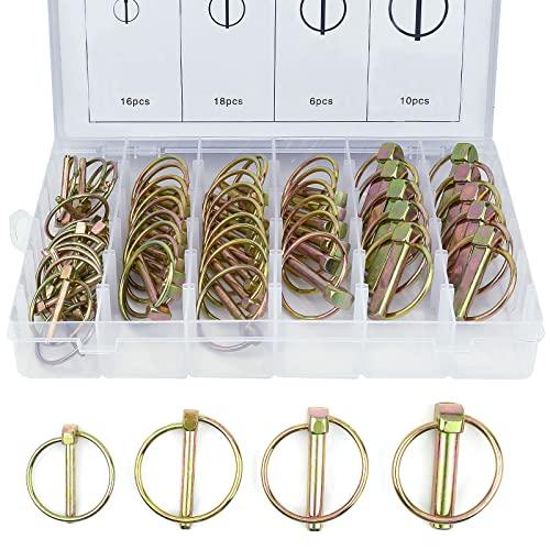 BIGP 50 pezzi Coppiglie con Spinotto a Scatto, Coppiglie Spine a scatto Coppiglie ad anello per rimorchio per trattori agricoli