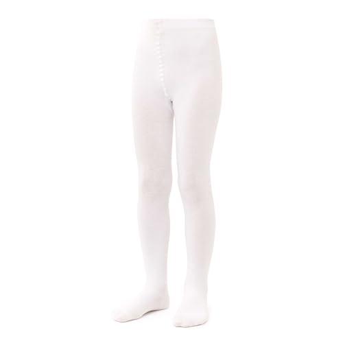 STEVEN Collant in cotone liscio e liscio per bambini/Altezza 68 cm-158 cm/Perfetto per le giornate più fresche/Coprenti/Calzamaglia per bambini/Unisex/Età 0-11/Bianco/104 cm-110 cm