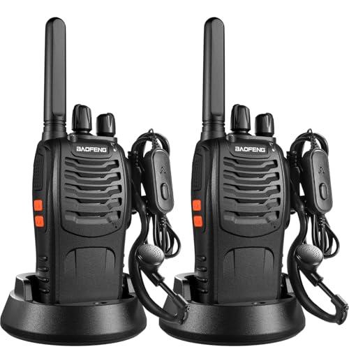 Baofeng Walkie Talkies PMR446 Radio Ricetrasmettitore BF-88X Kit Walkie Talkie professionali Portatile Ricaricabile,Auricolari Batteria e caricatore inclusi(2 Pezzi)