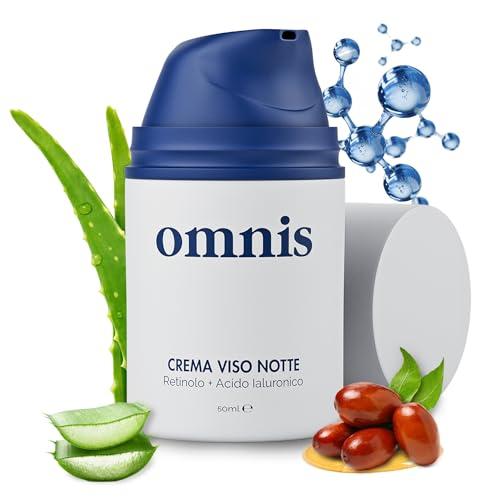 Omnis Uomo Crema Viso Notte Anti-Età - 50ml, idratante con Retinolo, Acido Ialuronico e Olio di Jojoba, Effetto Rinfrescante, Riduce Rughe e Macchie, Rende la Pelle Elastica e Luminosa