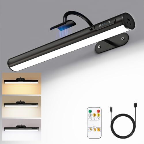 Yinglap Luce LED specchio bagno senza fili, 4000mAh applique ricaricabile usb con telecomando e calamita, lampada parete batteria senza fili per quadro, muro, trucco, specchio bagno