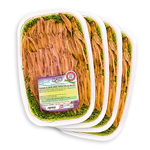 Filetti di acciughe in Salsa verde con olio extravergine d'oliva 